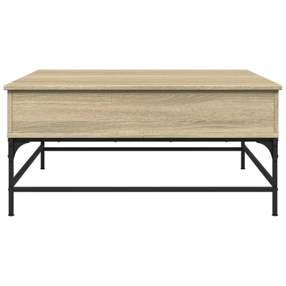 vidaXL Coffee Table Sonoma Oak 95x95x45 cm Engineered Wood and Metal