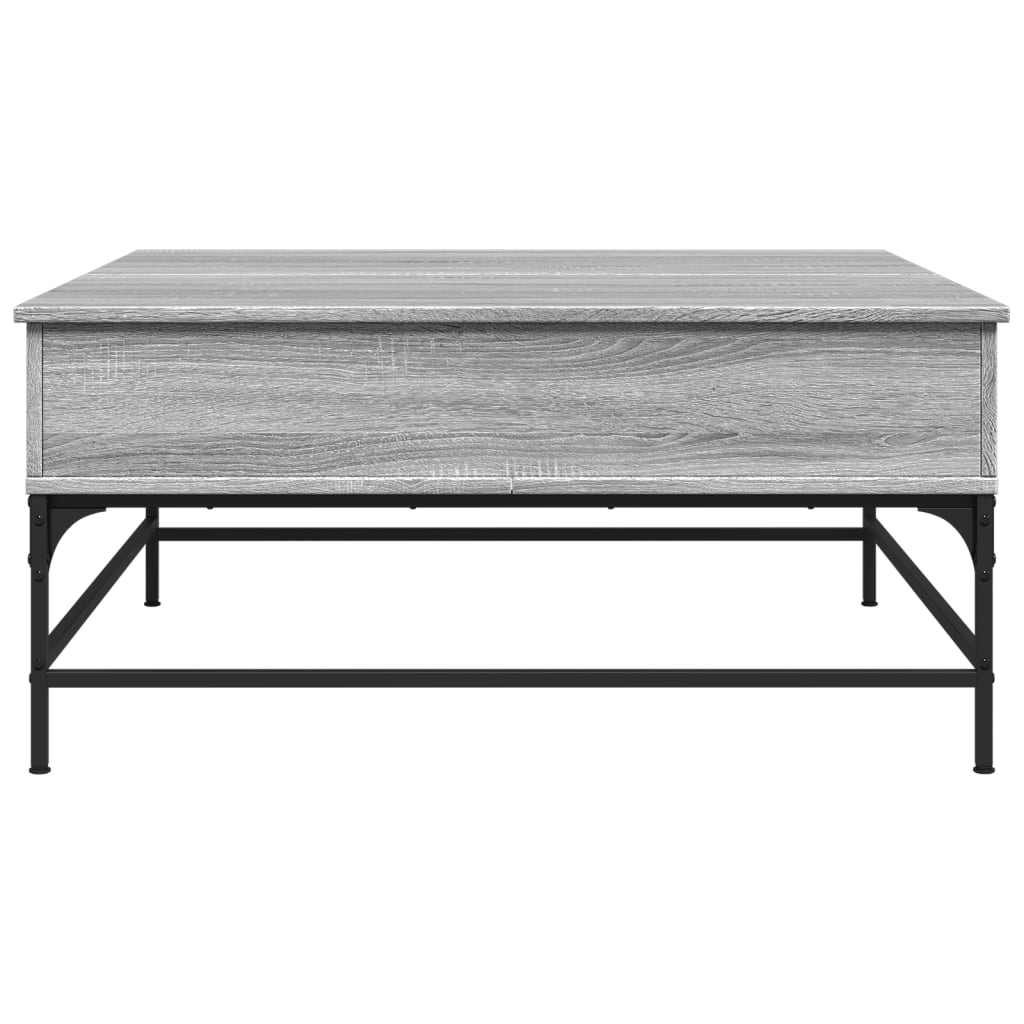 vidaXL Coffee Table Grey Sonoma 95x95x45 cm Engineered Wood and Metal