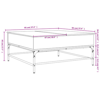 vidaXL Coffee Table Grey Sonoma 95x95x45 cm Engineered Wood and Metal