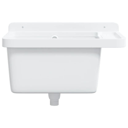 vidaXL Sink Washbasin for Wall Mounting White 50x35x24 cm Resin