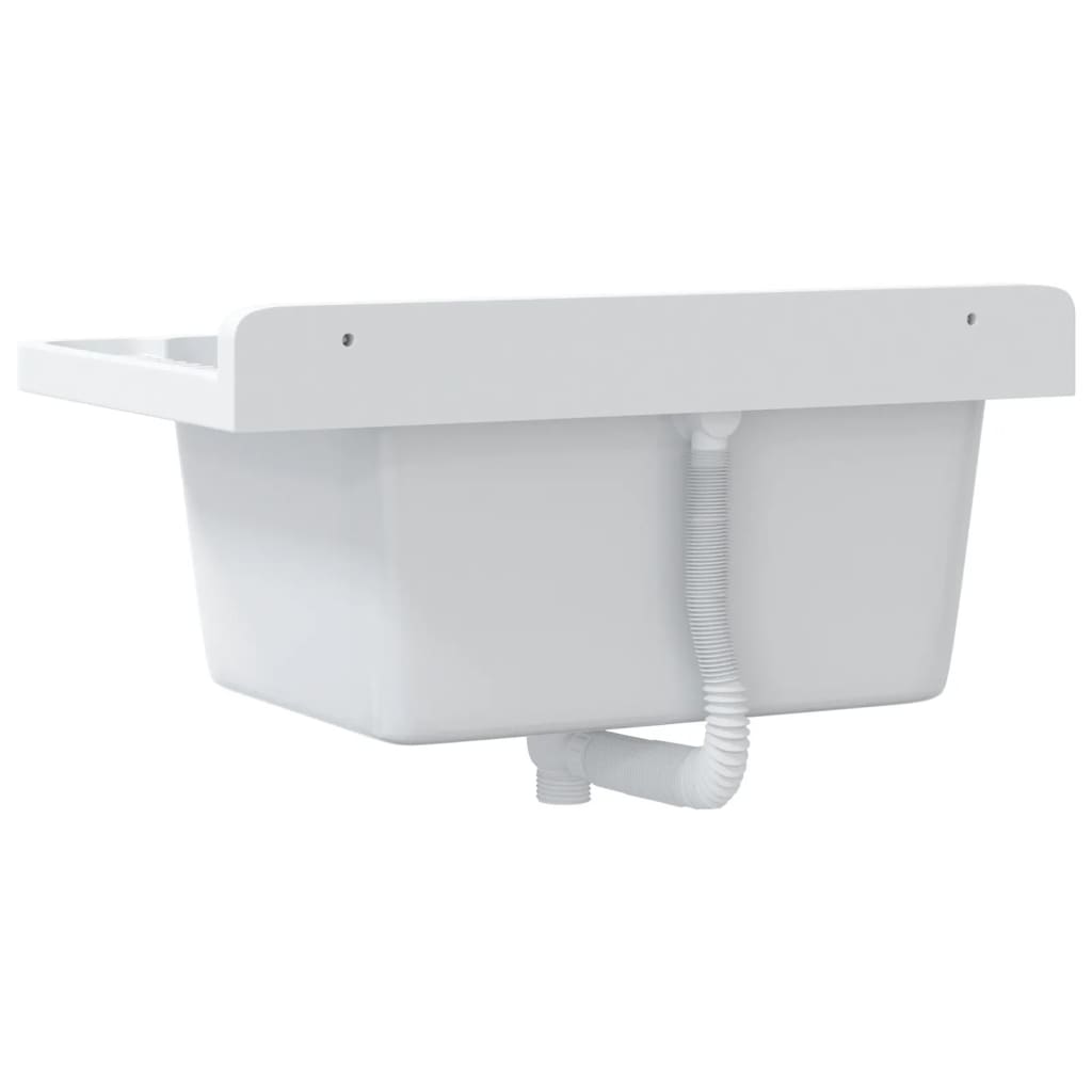vidaXL Utility Sink for Wall Mounting White 60x40x28 cm Resin