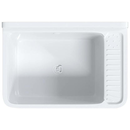 vidaXL Utility Sink for Wall Mounting White 60x40x28 cm Resin