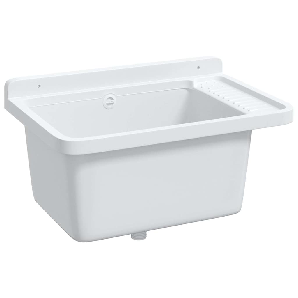 vidaXL Utility Sink for Wall Mounting White 60x40x28 cm Resin