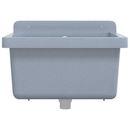 vidaXL Sink Washbasin for Wall Mounting Grey 40x40x24 cm Resin