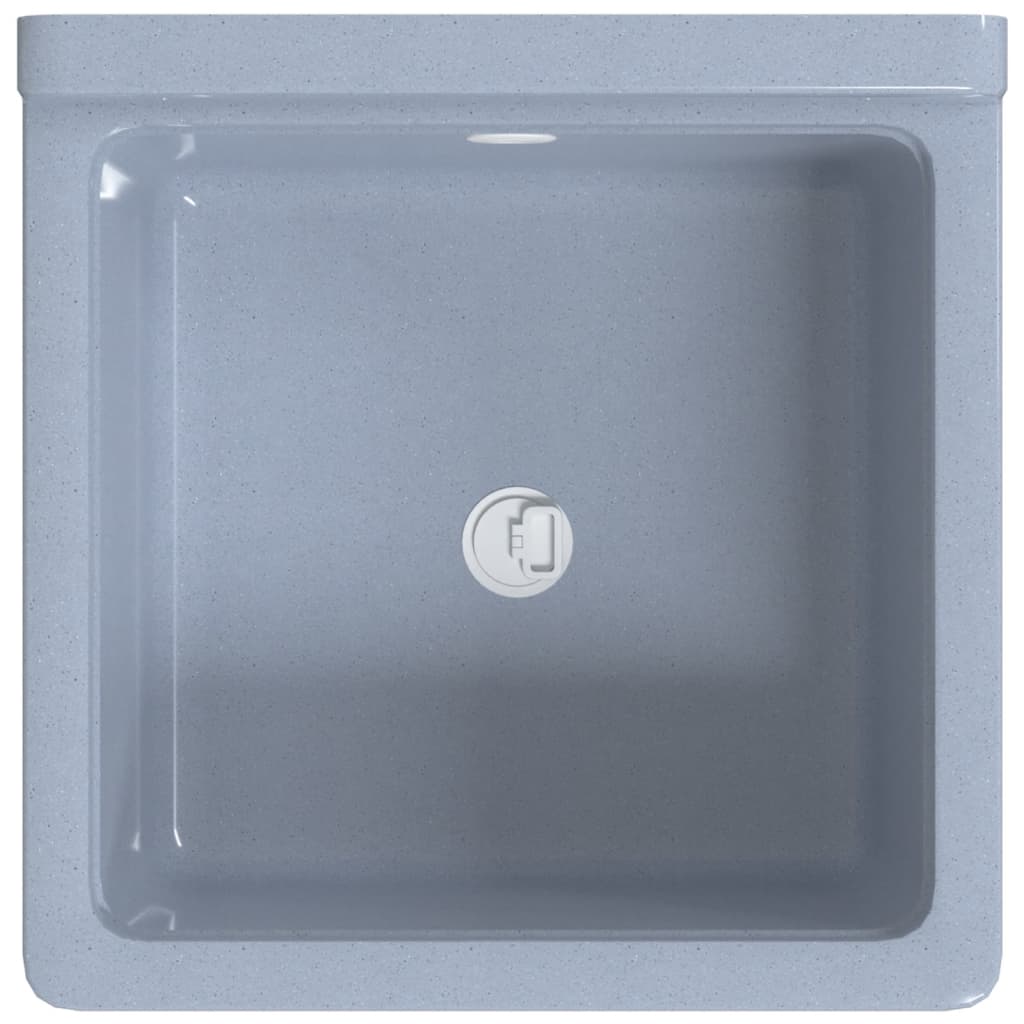 vidaXL Sink Washbasin for Wall Mounting Grey 40x40x24 cm Resin