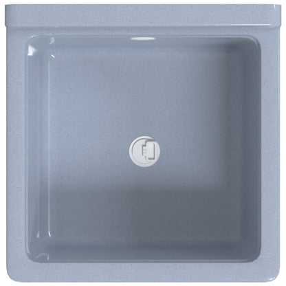 vidaXL Sink Washbasin for Wall Mounting Grey 40x40x24 cm Resin