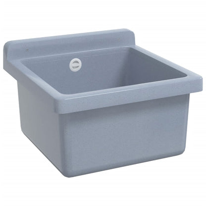 vidaXL Sink Washbasin for Wall Mounting Grey 40x40x24 cm Resin
