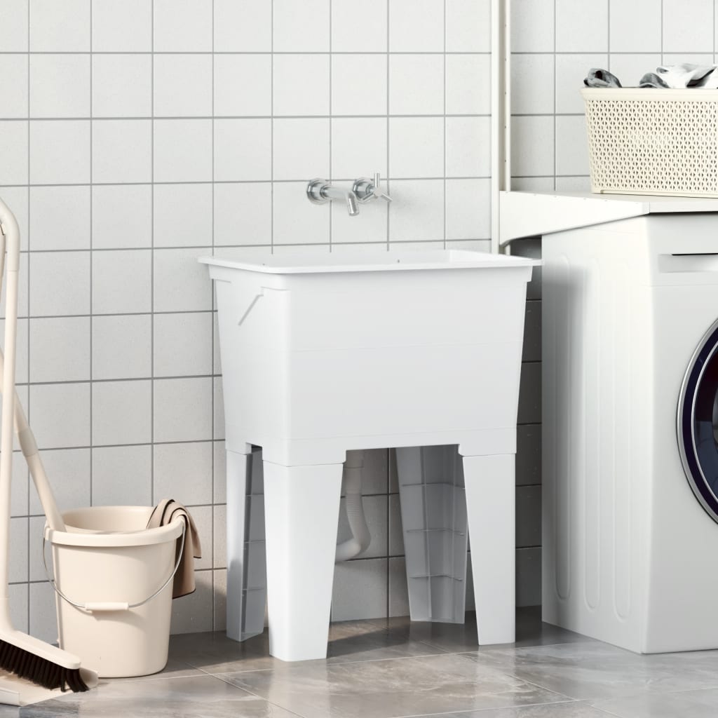 vidaXL Laundry Tub White 59x41x75 cm Resin