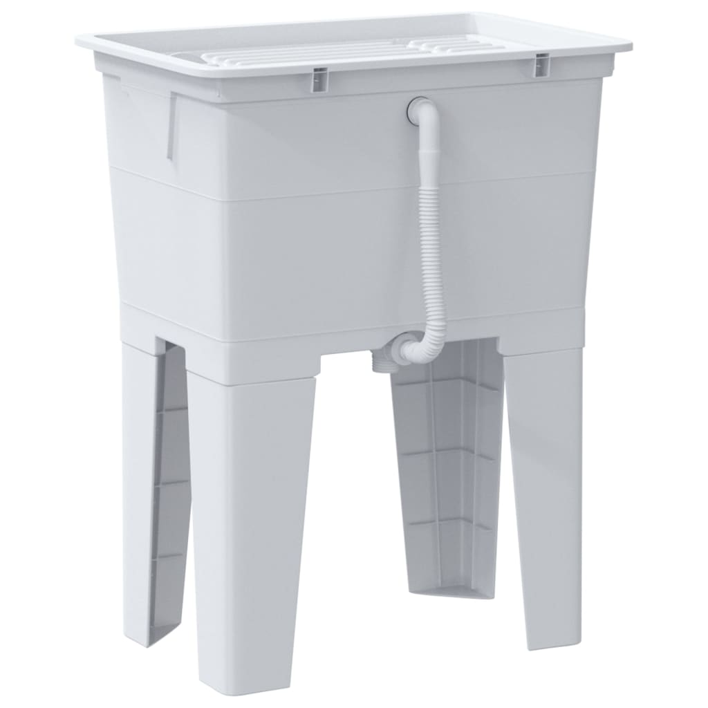 vidaXL Laundry Tub White 59x41x75 cm Resin