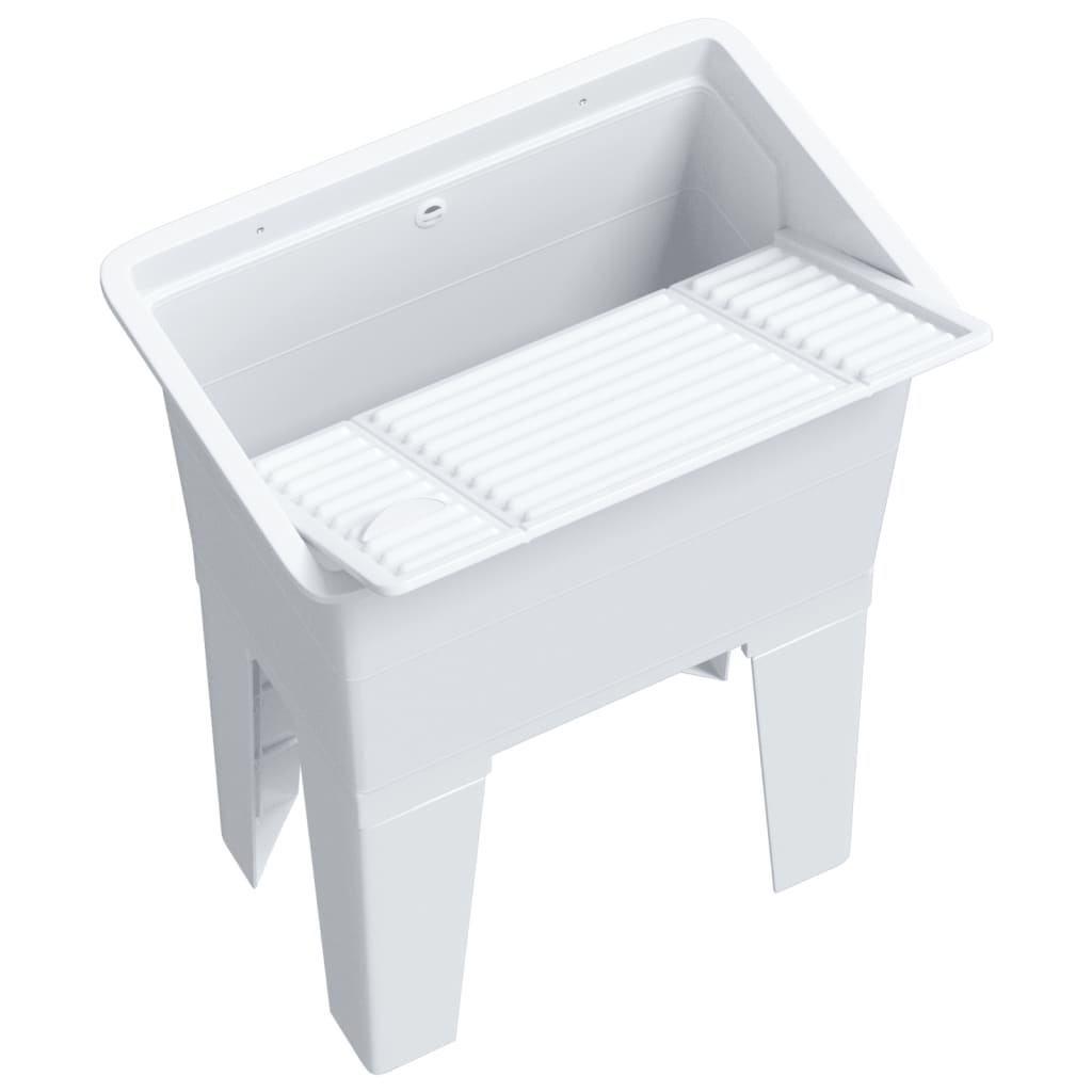 vidaXL Laundry Tub White 59x41x75 cm Resin