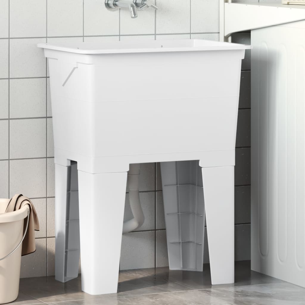 vidaXL Laundry Tub White 59x41x75 cm Resin