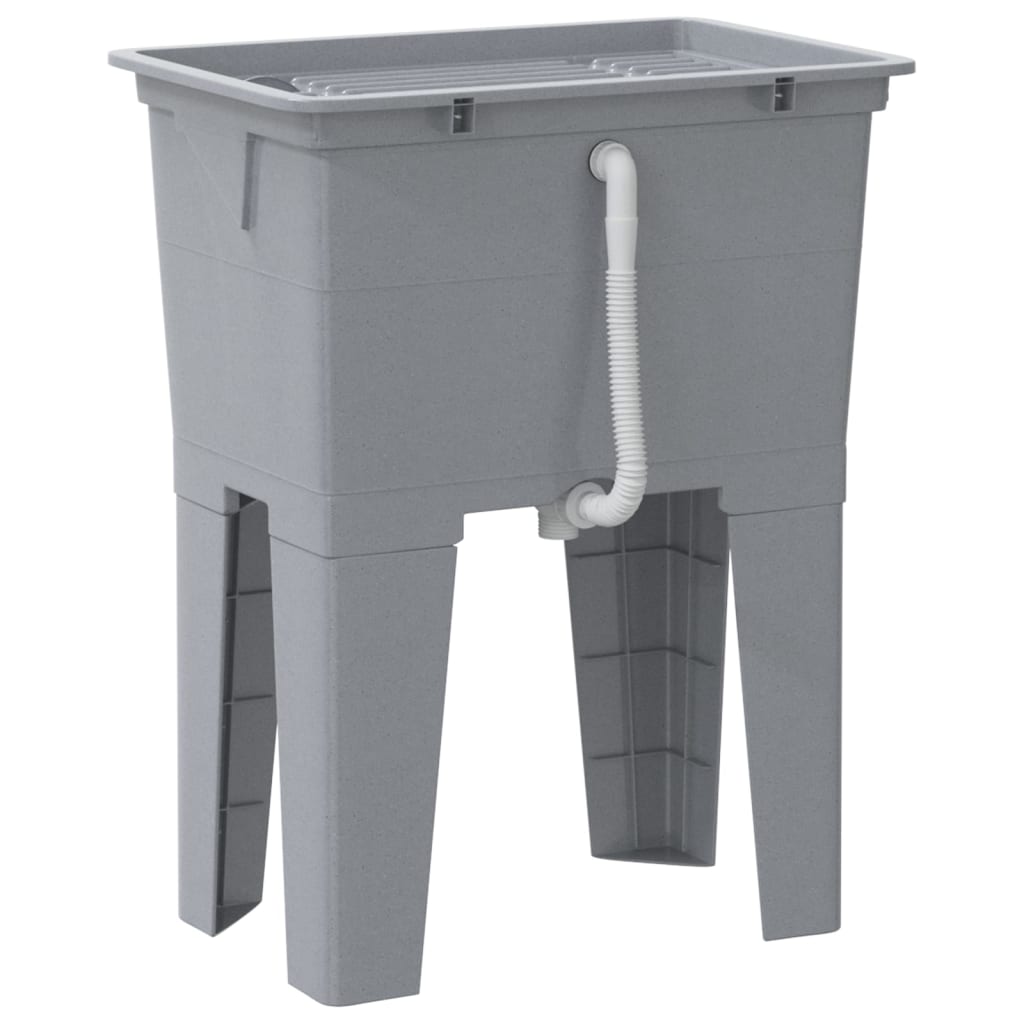 vidaXL Laundry Tub Grey 59x41x75 cm Resin