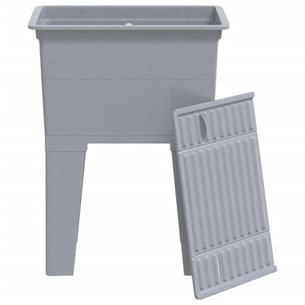 vidaXL Laundry Tub Grey 59x41x75 cm Resin