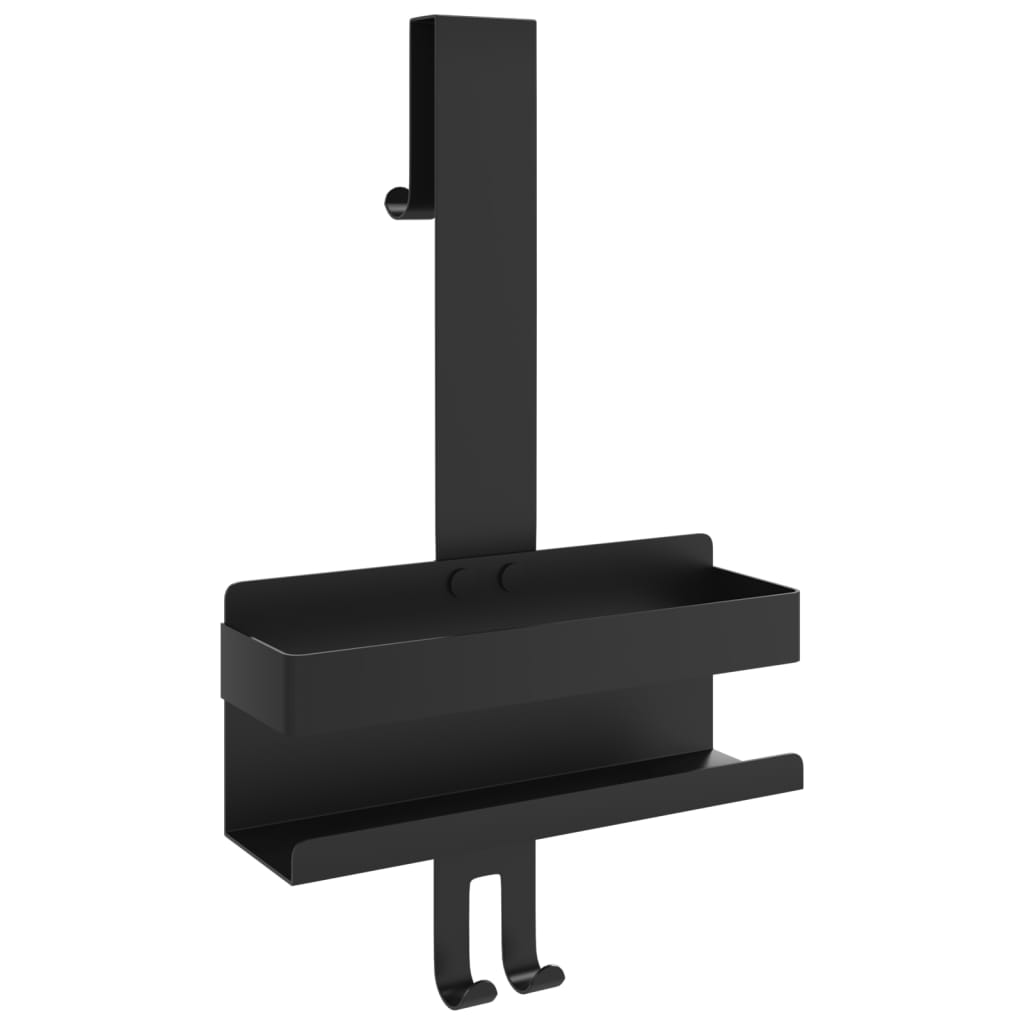 vidaXL Hanging Shower Caddy Matt Black Brushed 304 Stainless Steel