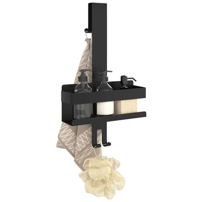 vidaXL Hanging Shower Caddy Matt Black Brushed 304 Stainless Steel