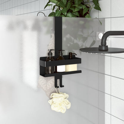 vidaXL Hanging Shower Caddy Matt Black Brushed 304 Stainless Steel