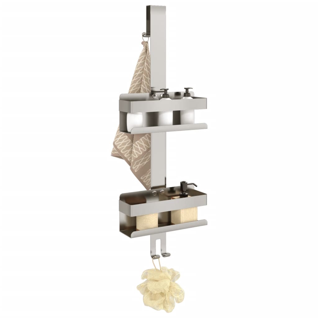 vidaXL Hanging Shower Caddy Brushed 304 Stainless Steel