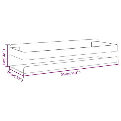 vidaXL Shower Shelf 30x10x6 cm Brushed 304 Stainless Steel