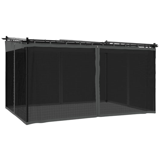 vidaXL Gazebo with Mesh Walls Anthracite 4x3 m Steel