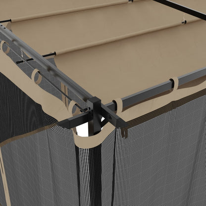 vidaXL Gazebo with Mesh Walls Taupe 6x3 m Steel