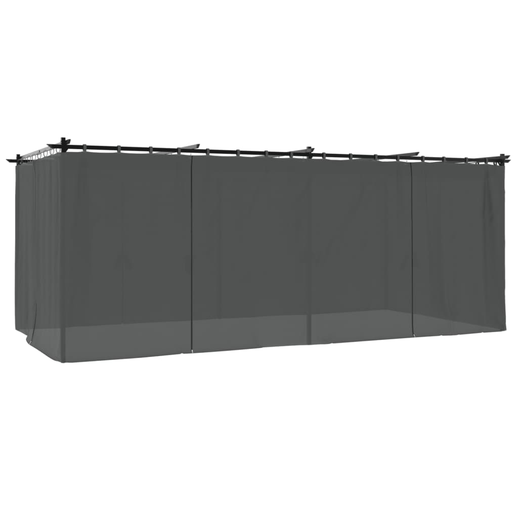 vidaXL Gazebo with Curtains Anthracite 6x3 m Steel