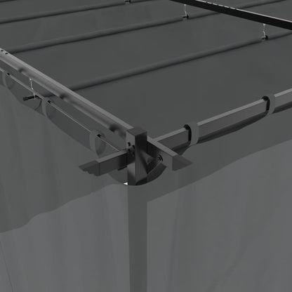 vidaXL Gazebo with Curtains Anthracite 6x3 m Steel