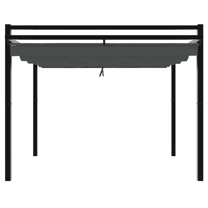 vidaXL Garden Gazebo with Retractable Roof Anthracite 3x3 m Aluminium