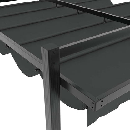 vidaXL Garden Gazebo with Retractable Roof Anthracite 3x3 m Aluminium