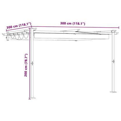 vidaXL Gazebo 300 x 300 x 200 cm Anthracite Polyester