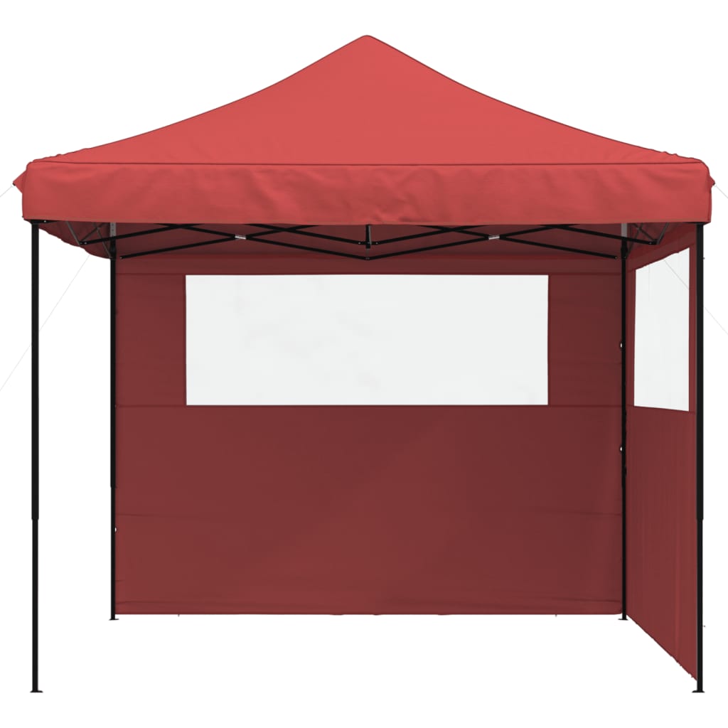 vidaXL Foldable Party Tent Pop-Up with 2 Sidewalls Burgundy