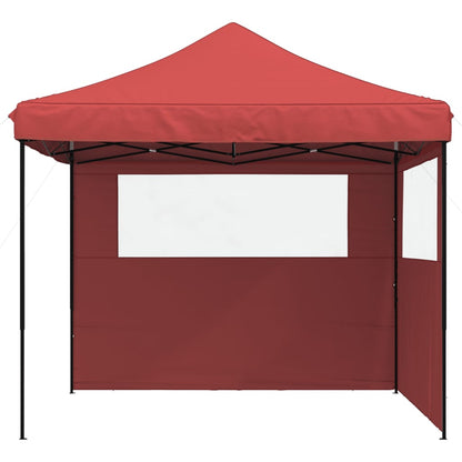 vidaXL Foldable Party Tent Pop-Up with 2 Sidewalls Burgundy