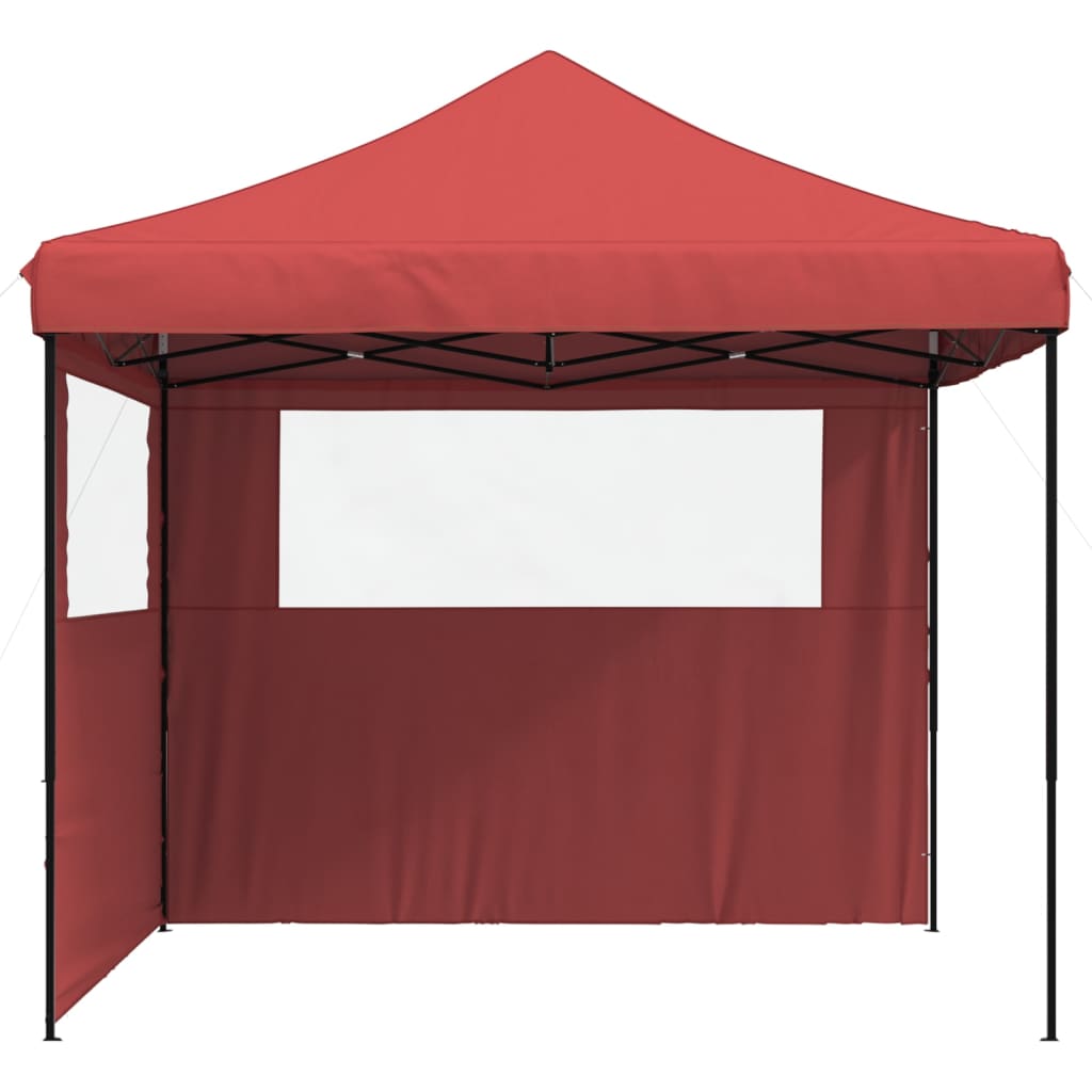vidaXL Foldable Party Tent Pop-Up with 2 Sidewalls Burgundy