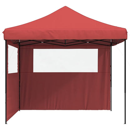 vidaXL Foldable Party Tent Pop-Up with 2 Sidewalls Burgundy
