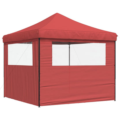 vidaXL Foldable Party Tent Pop-Up with 2 Sidewalls Burgundy