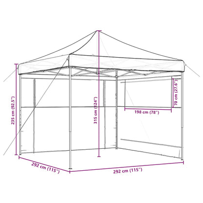 vidaXL Foldable Party Tent Pop-Up with 2 Sidewalls Black