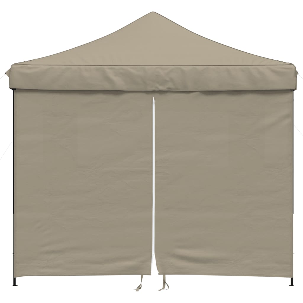 vidaXL Foldable Party Tent Pop-Up with 4 Sidewalls Taupe