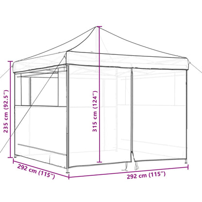 vidaXL Foldable Party Tent Pop-Up with 4 Sidewalls Taupe