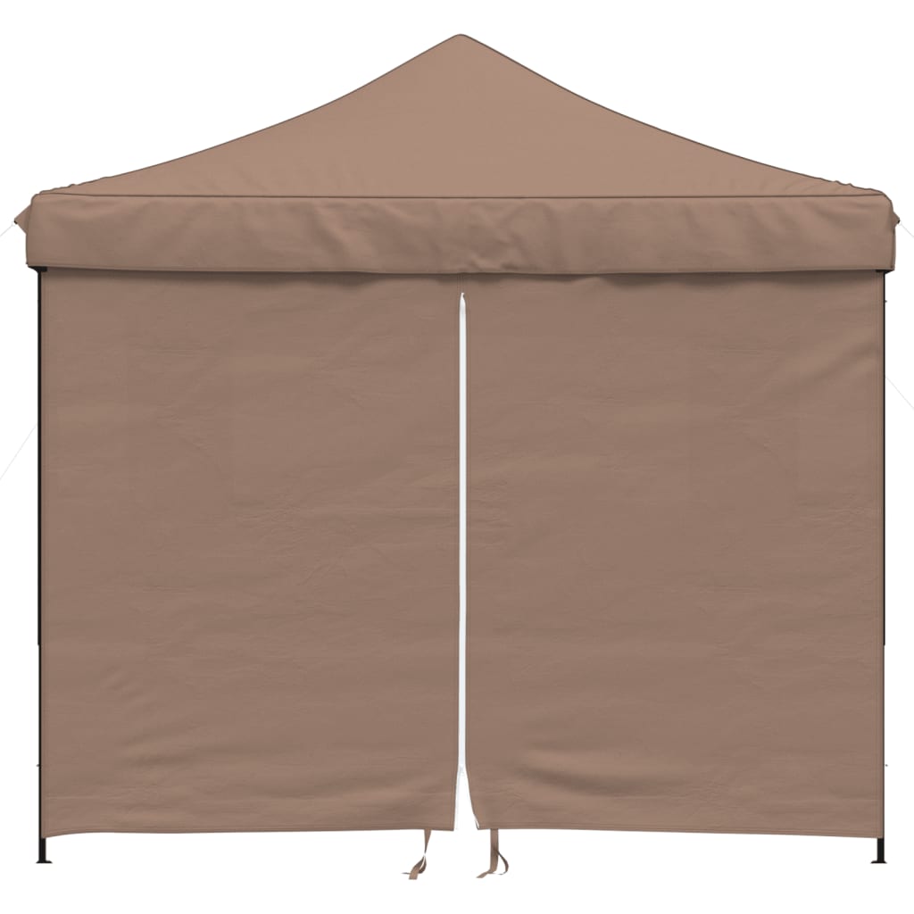 vidaXL Foldable Party Tent Pop-Up with 4 Sidewalls Brown