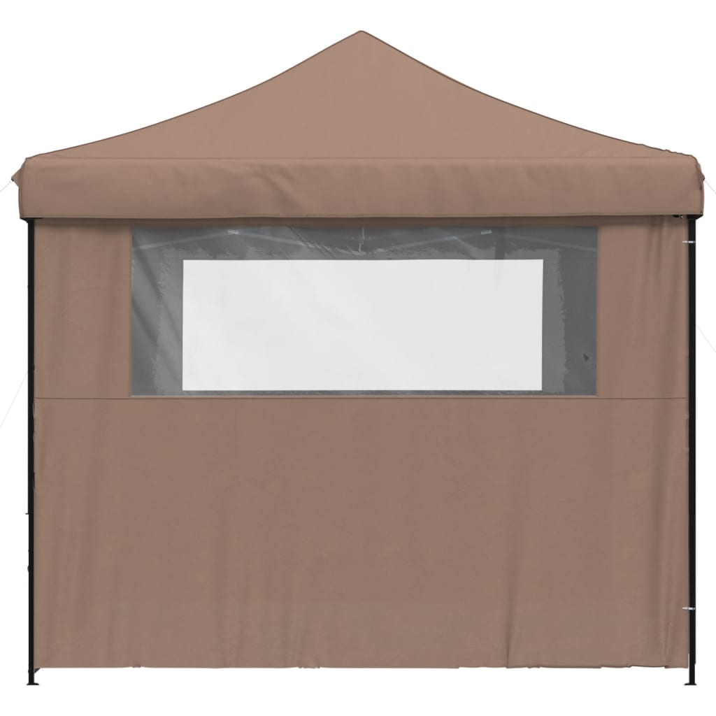 vidaXL Foldable Party Tent Pop-Up with 4 Sidewalls Brown