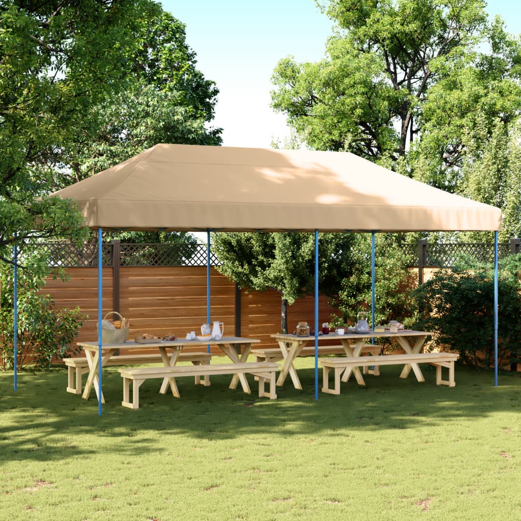 vidaXL Foldable Party Tent Pop-Up Beige 580x292x315 cm