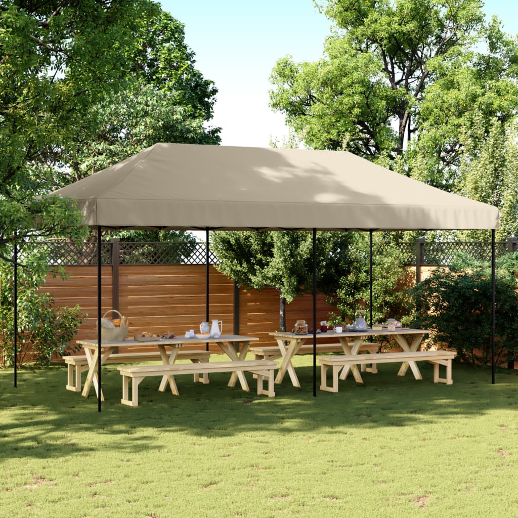 vidaXL Foldable Party Tent Pop-Up Taupe 580x292x315 cm