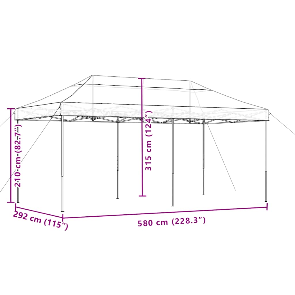 vidaXL Party Tent | Black | Oxford fabric with PVC coating, Powder-coated steel