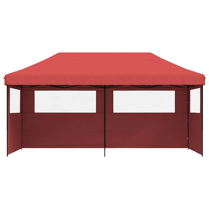 vidaXL Foldable Party Tent Pop-Up with 3 Sidewalls Burgundy