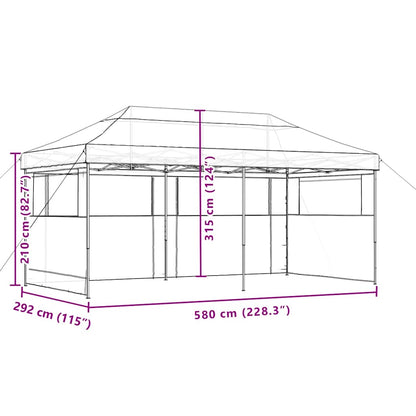 vidaXL Foldable Party Tent Pop-Up with 3 Sidewalls Burgundy