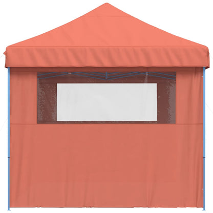 vidaXL Foldable Party Tent Pop-Up with 3 Sidewalls Terracotta