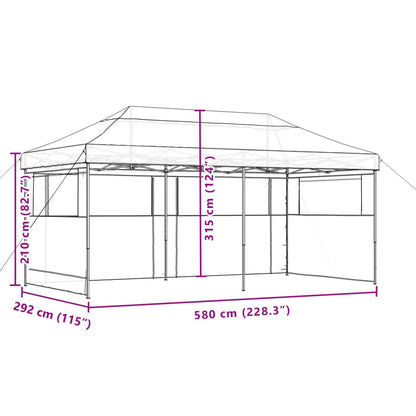 vidaXL Foldable Party Tent Pop-Up with 3 Sidewalls Terracotta