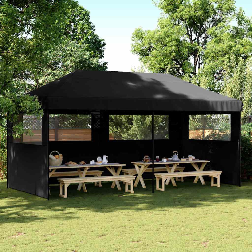 vidaXL Party Tent | Black | Oxford fabric with PVC coating | Large | Foldable