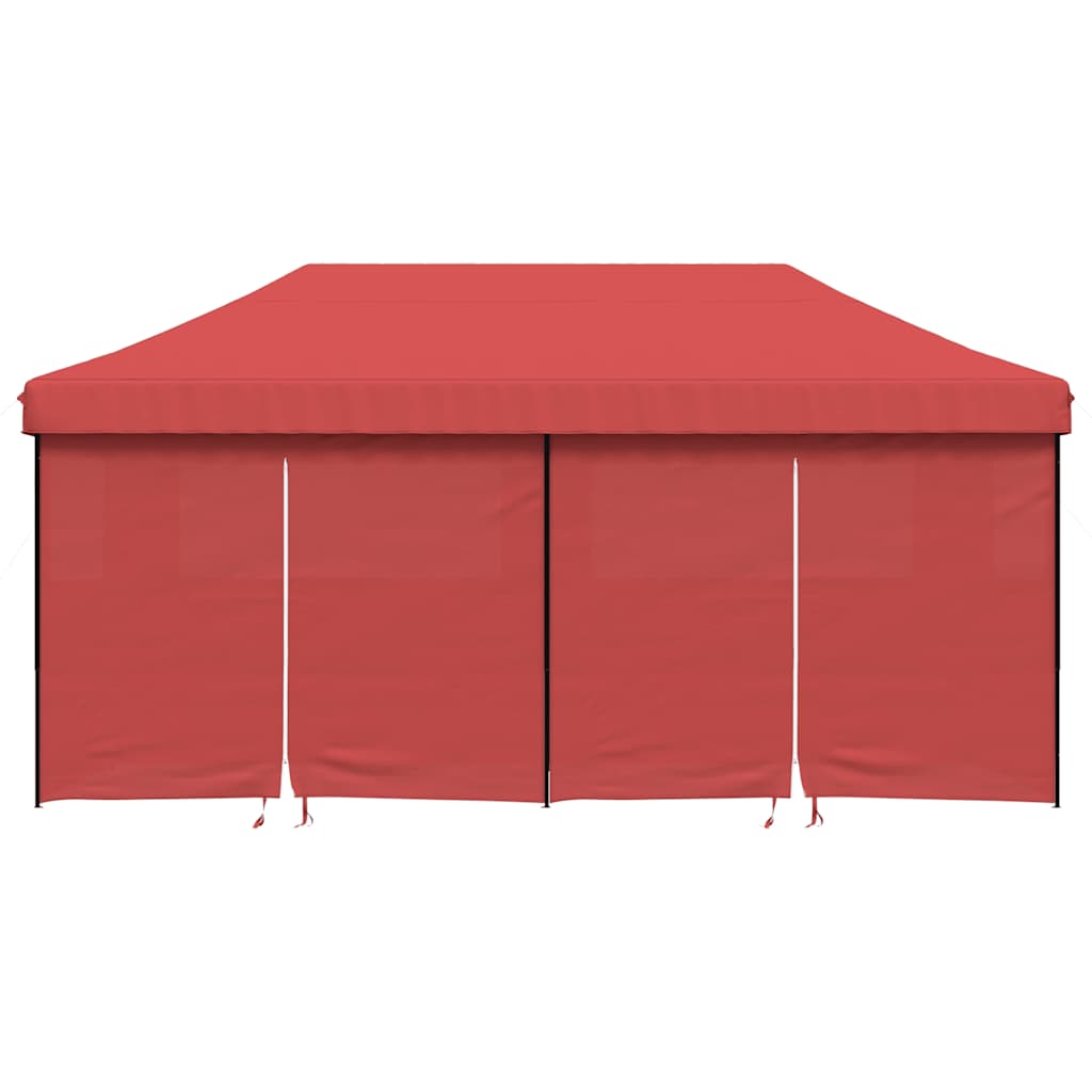vidaXL Foldable Party Tent Pop-Up with 4 Sidewalls Burgundy