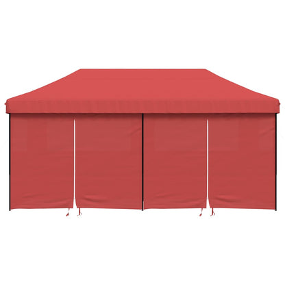 vidaXL Foldable Party Tent Pop-Up with 4 Sidewalls Burgundy