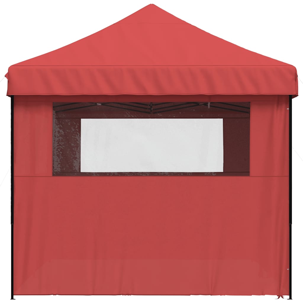 vidaXL Foldable Party Tent Pop-Up with 4 Sidewalls Burgundy